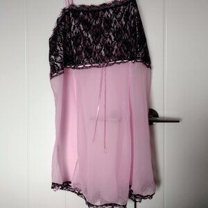Babydoll, Pink and Black, approx 3X/4X